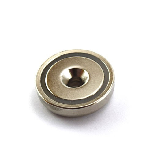 Magnet neodim oală D 32 mm cu gaură și șanfren