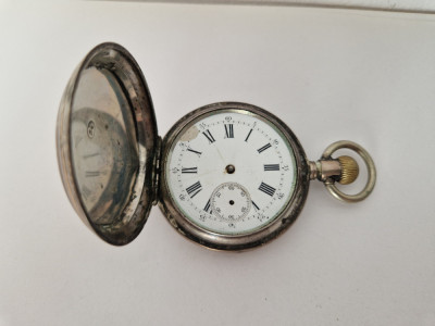 Ceas de Buzunar -din Argint de 0.800 de Barbati Vintage -Nefunctional foto