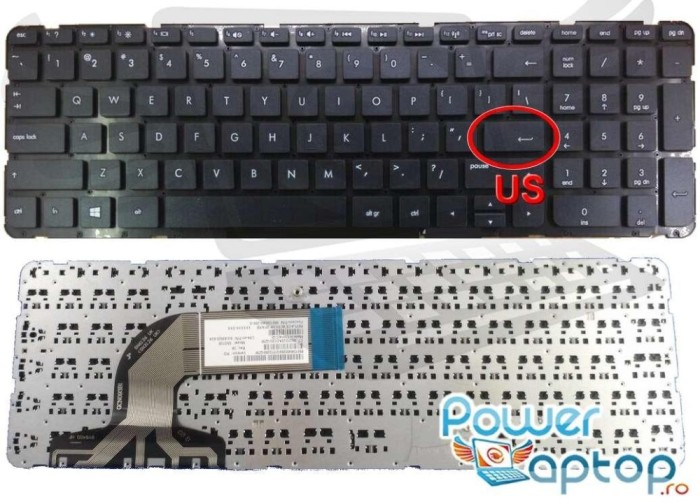 Tastatura HP Pavilion 17e 17 e layout US fara rama enter mic, Pavilion 17n 17 n layout US fara rama enter mic