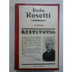 RADU ROSETTI - SCRIERI