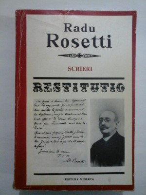 RADU ROSETTI - SCRIERI foto