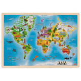 Puzzle din lemn 192 piese Harta lumii, Goki