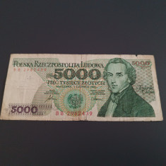 Bancnota 5000 ZLOTI 1988 /POLONIA