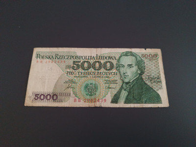 Bancnota 5000 ZLOTI 1988 /POLONIA foto