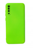 Husa silicon protectie camera cu microfibra in interior Samsung A70 Verde Neon