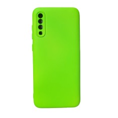 Husa silicon protectie camera cu microfibra in interior Samsung A70 Verde Neon