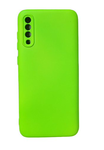 Husa silicon protectie camera cu microfibra in interior Samsung A70 Verde Neon