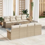 VidaXL Set de canapele pentru grădină 9 pcs Bej, crem 55 x 55 x 37 cm