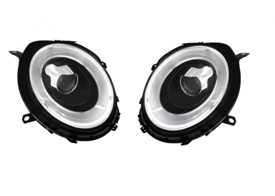 Far Mini One/Cooper (R56/57/58/59), 07.2007-, model: Cooper, One, tuning, montare stanga+dreapta, cu indicator led; cu lumina de parcare LED; H9+LED; foto