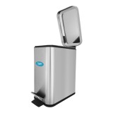 Cos de gunoi inox Limpio 5L, Soft Close, Dreptunghiular, cu Pedala