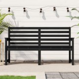 VidaXL Bancă de grădină, negru, 159,5x48x91,5 cm, lemn masiv de pin