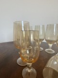 Set pahare din sticlă șlefuită, retro