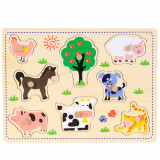 Puzzle din lemn, Woody, Animale domestice, 8 piese