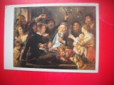 HOPCT 23321 SCOALA FLAMANDA- IACOB JORDANS 1593-1678 --MUZEE RUSIA - CP PICTURA --NECIRCULATA