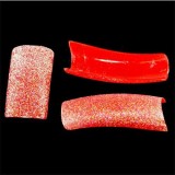 Cumpara ieftin Tipsuri cu sclipici, 20 buc - roșii, INGINAILS