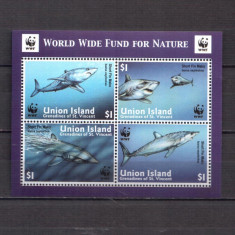 WWF UNION ISLANDS 2002 Grenada Grenadines rechini viata marina bloc MNH