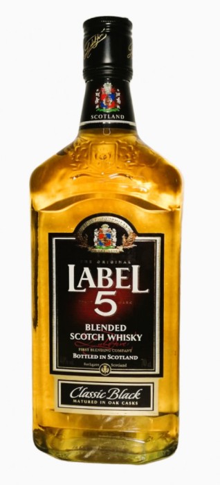 whisky, LABEL 5 YO, IMP. ITALY, cl 70 GR 40 ANII 2010/20