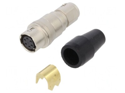 Conector Circular HR10 Push-Pull Mufă 2A Argintat Lipire foto