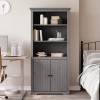 VidaXL Bibliotecă &quot;BODO&quot;, gri, 82x40x173 cm, lemn masiv de pin 355058