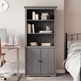 VidaXL Bibliotecă &quot;BODO&quot;, gri, 82x40x173 cm, lemn masiv de pin