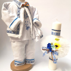 Set Botez Traditional Raul 13 , 2 piese costumas traditional si lumanare botez Traditional