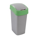 Cos de gunoi Curver Flip Bin 25L verde-gri cu capac batant