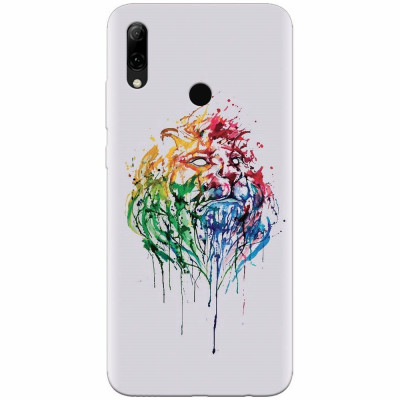 Husa silicon pentru Huawei P Smart 2019, Paint Illustration Lion Head foto