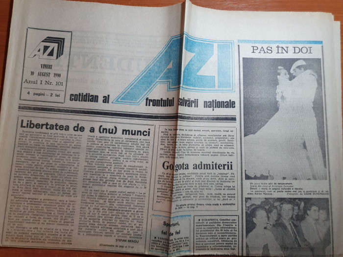 ziarul azi 10 august 1990