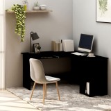 VidaXL Birou de colț &icirc;n formă de L, negru 120x140x75 cm lemn prelucrat