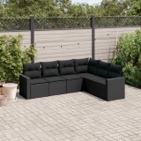 Cumpara ieftin Gossi set mobilier de gradina cu perne, 6 piese, negru, poliratan