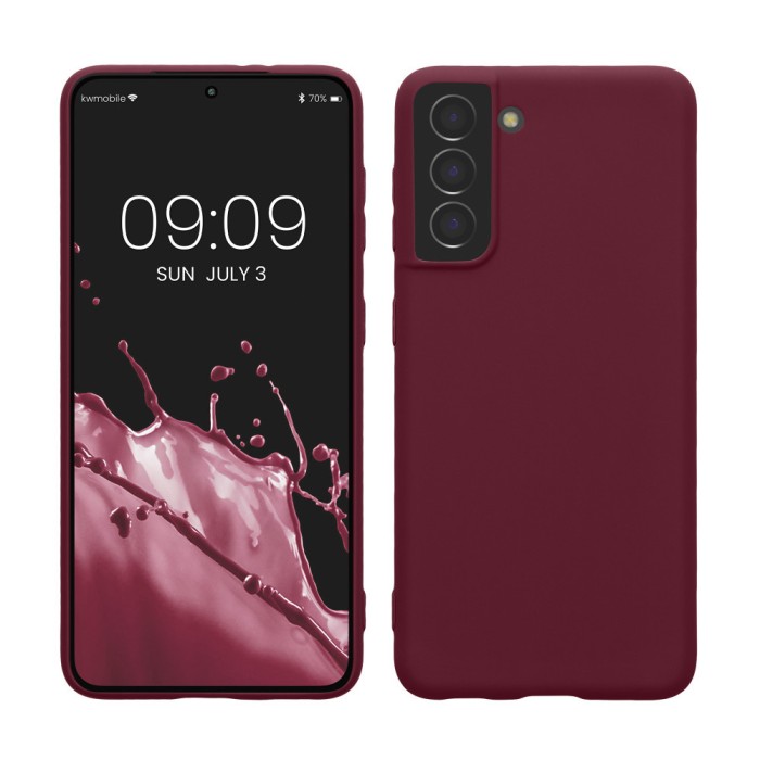 Husa Kwmobile pentru Samsung Galaxy S21, Visiniu, Silicon, KWM000012BS033C