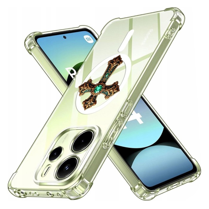 Husa antisoc pentru xiaomi redmi note 14 4g (regional) - airbag magsafe, col&Egrave;uri ranforsate - cross smarald