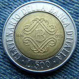 2m - 500 Lire 1993 Italia / / moneda bimetal comemorativa, Europa