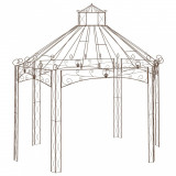 Pavilion de gradina, maro antichizat, 400x258x378 cm, fier GartenMobel Dekor, vidaXL