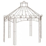 VidaXL Pavilion de grădină, maro antichizat, 400x258x378 cm, fier
