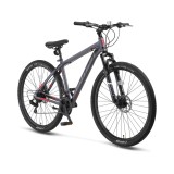 Bicicleta MTB Umit Motion 2D, cadru 18 din aluminiu, 21 viteze, roata 27.5 , frana disc, culoare gri rosu