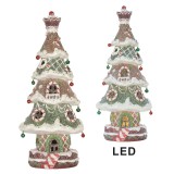 Brad Craciun polirasina multicolora cu led 15x12x36 cm