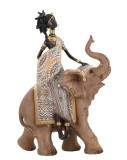 Cumpara ieftin Statueta decorativa Tribal Masai with Elephant, Mauro Ferretti, 22.5x12x32.5 cm, polirasina, multicolor