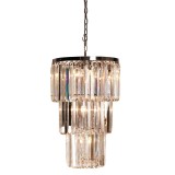 Cumpara ieftin Candelabru sticla transparenta, fier argintiu &Oslash; 47x74 cm E14/max 11x40W