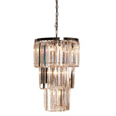 Candelabru sticla transparenta, fier argintiu &Oslash; 47x74 cm E14/max 11x40W