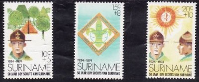 C1638 - Surinam 1974 - Cercetasi 3v. neuzat,perfecta stare foto