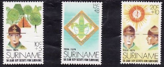 C1638 - Surinam 1974 - Cercetasi 3v. neuzat,perfecta stare