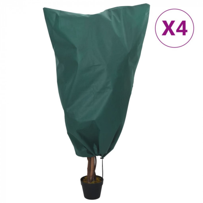 Huse de fleece pentru plante cu șnur 4 buc 70 g/m&sup2; 0,8x1,2 m