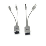 Kit PoE pasiv Lanberg UTP, injector și splitter, 2 adaptoare cu cabluri de 10 cm, alb