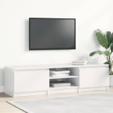 Cumpara ieftin Dulap TV, alb extralucios, 140x40x35,5 cm, lemn prelucrat