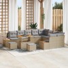 VidaXL Set de canapele pentru grădină cu pernă 12 pcs Bej Rattan poli