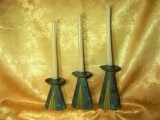 Set sfesnice lumanari sec 19, bronz verdi-gris, stil Gotic, vintage