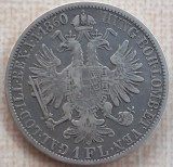 (A804) MONEDA DIN ARGINT AUSTRIA - 1 FLORIN 1860, LIT. A (VIENA), FRANZ JOSEPH