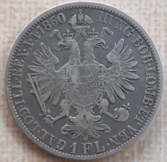 (A804) MONEDA DIN ARGINT AUSTRIA - 1 FLORIN 1860, LIT. A (VIENA), FRANZ JOSEPH