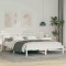 vidaXL Cadru de pat cu headboard Alb 150 x 200 cm Lemn masiv de pin 872774